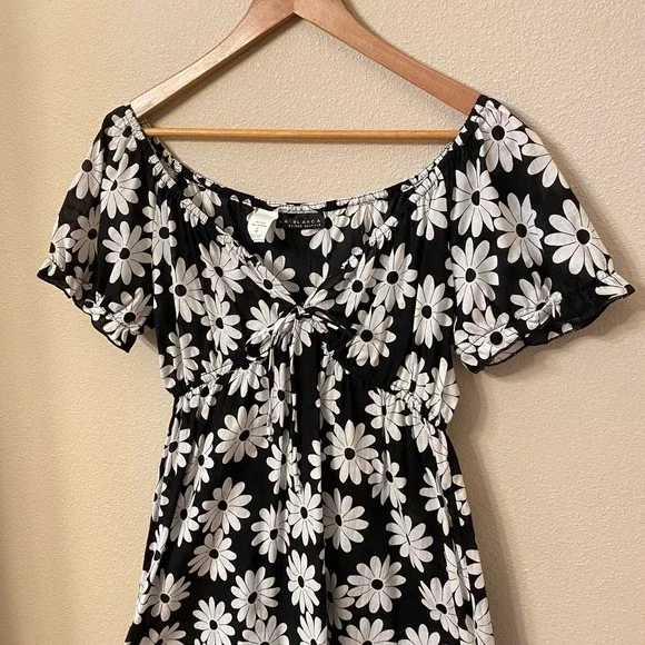 La Blanca Cotton Daisy Floral Ditsy Swim Cover Up Short Dress Women's M Boho - Picture 5 of 11